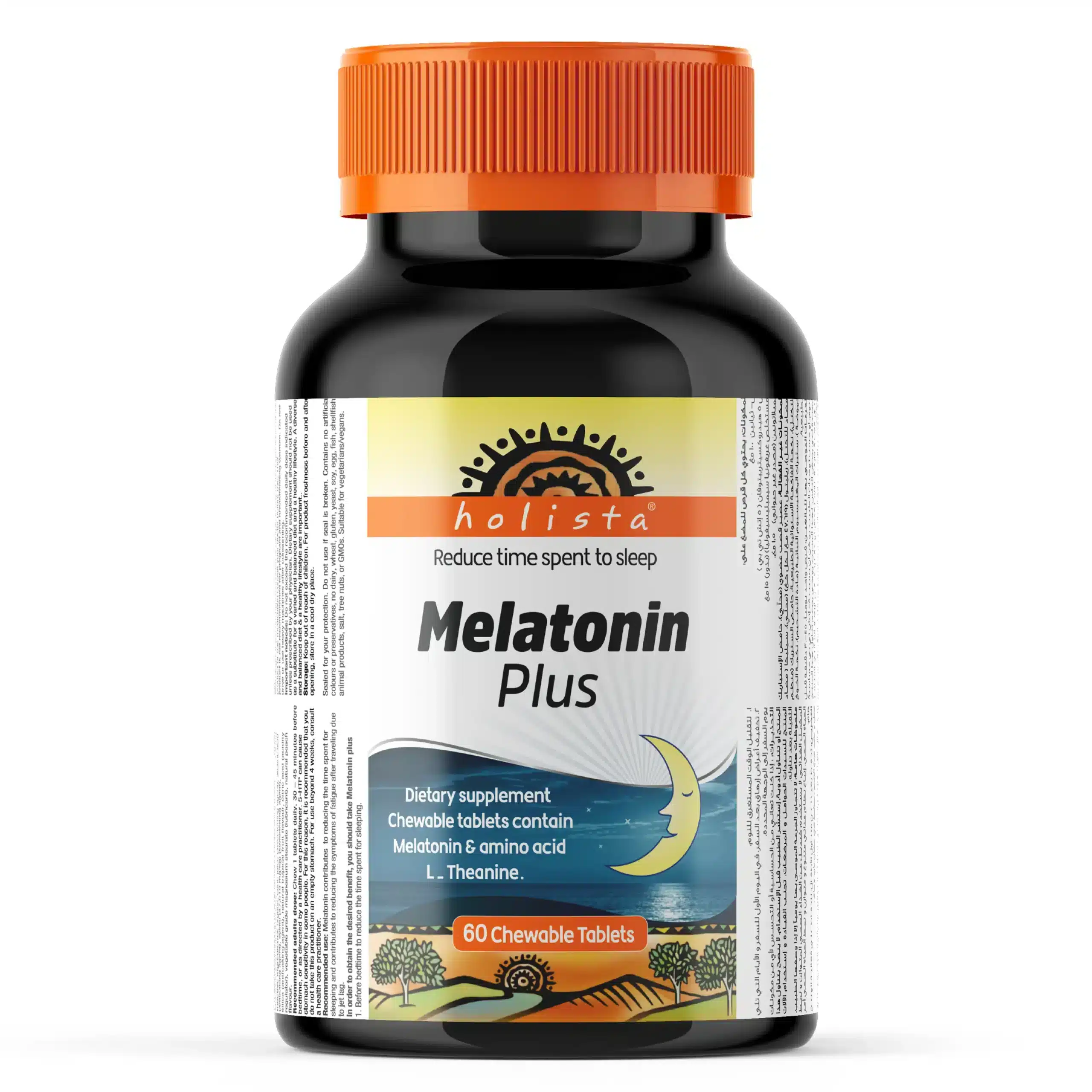 102109613_a1be3166c85bdc648.webp Holista Melatonin Plus - 60 Chewable Tablets - Image 1