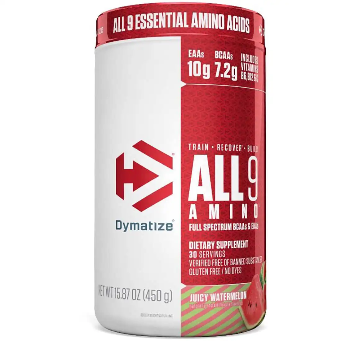 dymatize-all9-amino-watermelon-30-serv-1_1.webp Dymatize All 9 Amino Acids 30 Servings Watermelon Powder 450 g - Image 1